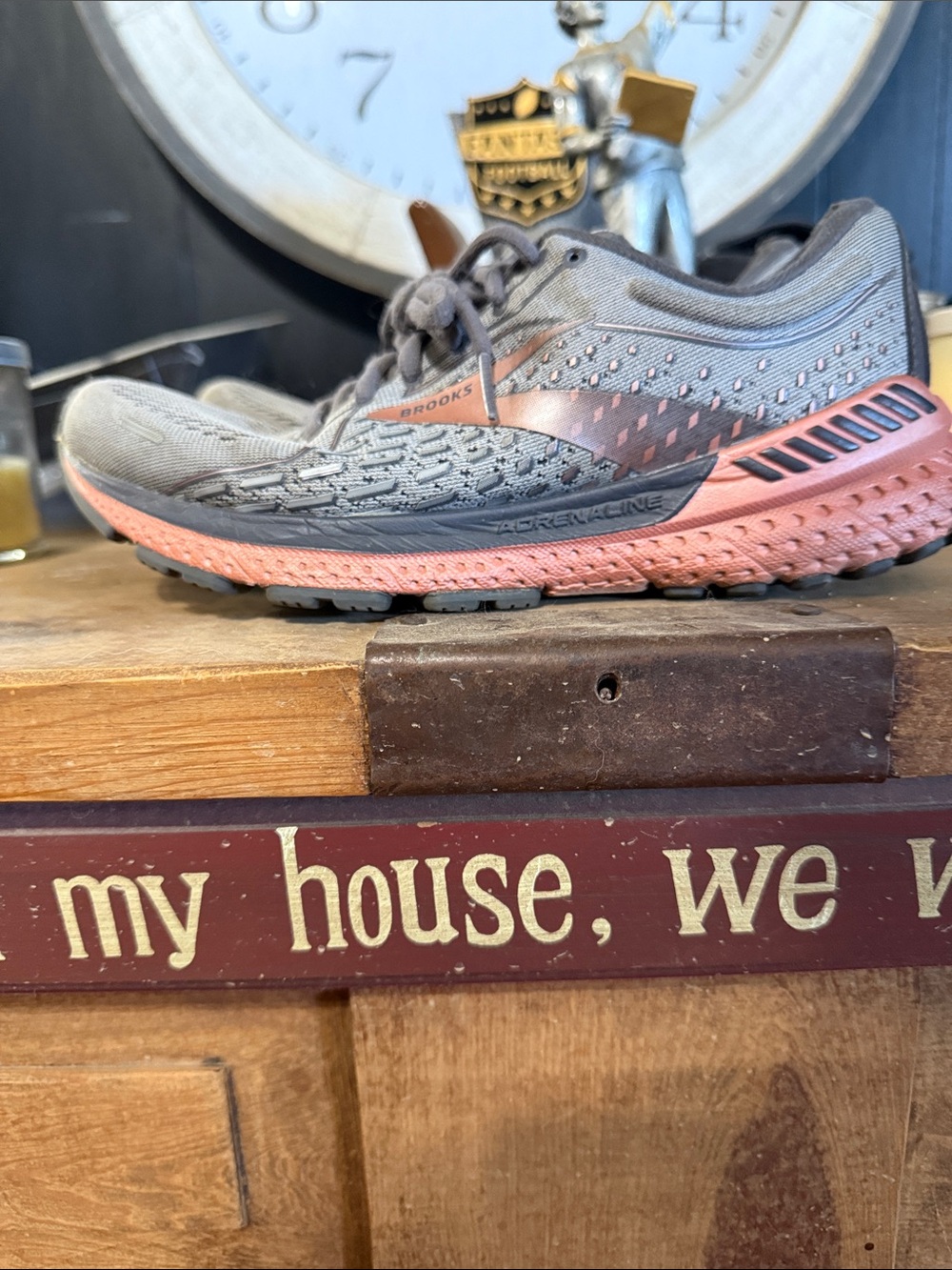 Brooks Women's Gray and Coral Running Sneakers